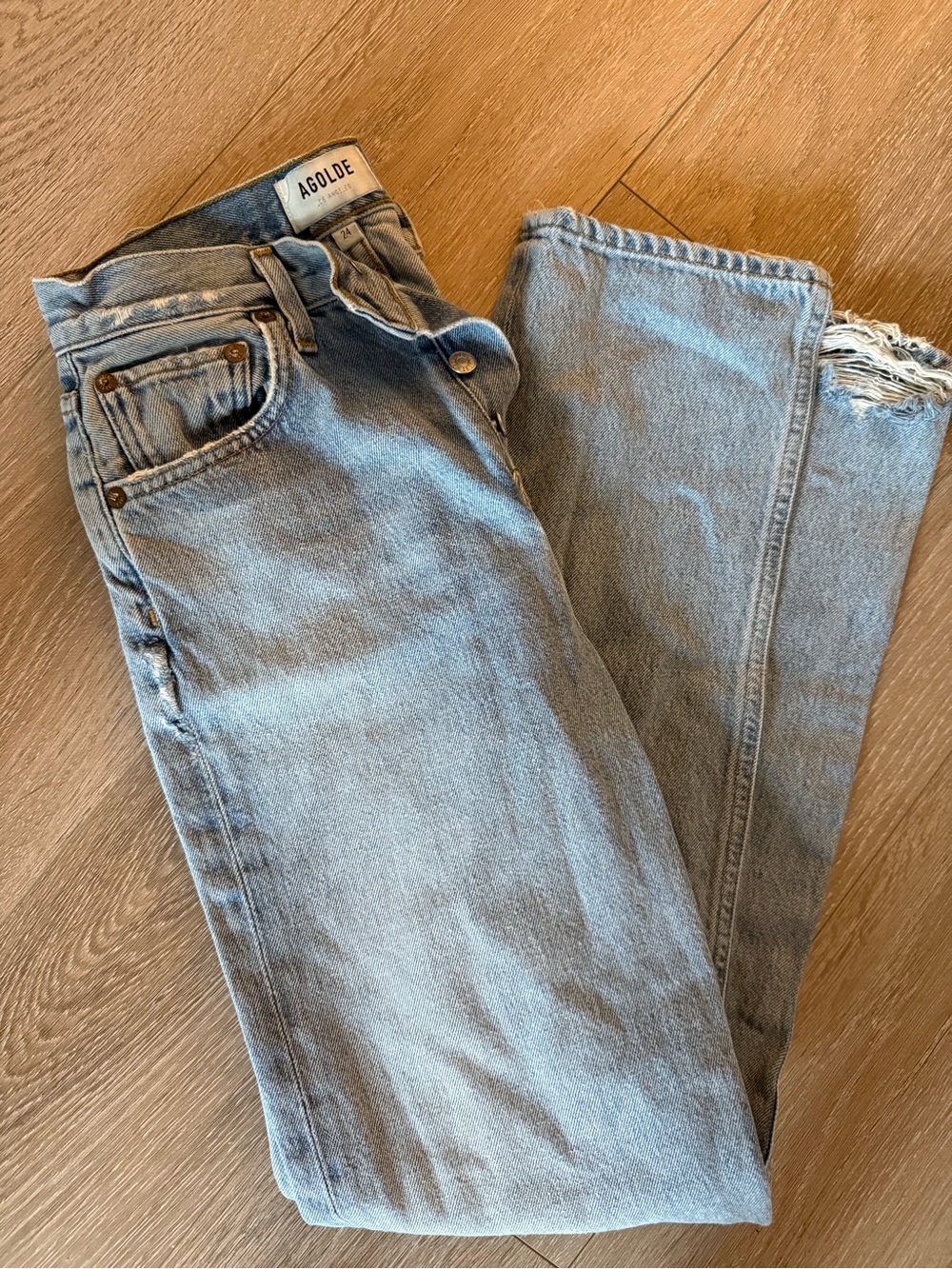 AGOLDE Women's Straight Leg Jeans Waist 24 Blue